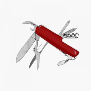 Coltello da tasca 13 usi con manico in rosso - Art. AU24070